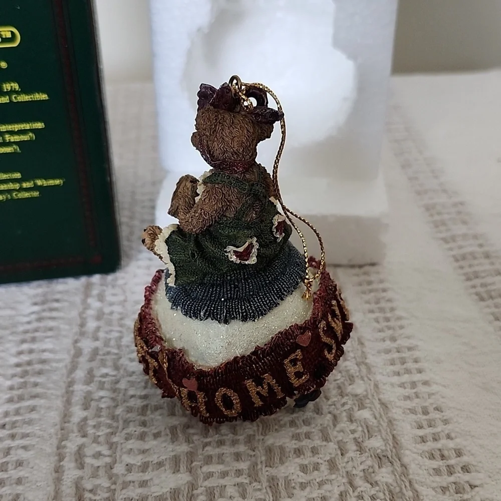 Boyds Bear christmas ornaments Home Swet Home bear with bow.